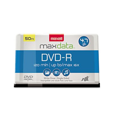 MAX638011 - Maxell DVD Recordable Media - DVD-R - 16x - 4.70 GB - 50 Pack Spindle