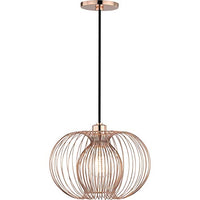 Pendants 1 Light Bulb Fixture with Polished Copper Finish Metal Material E26 11