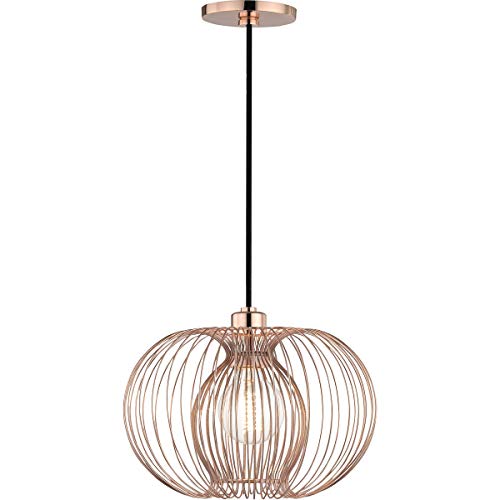 Pendants 1 Light Bulb Fixture with Polished Copper Finish Metal Material E26 11