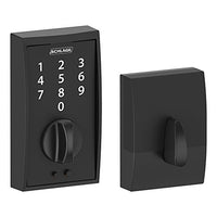Schlage Touch Century Deadbolt (Matte Black) BE375 CEN 622