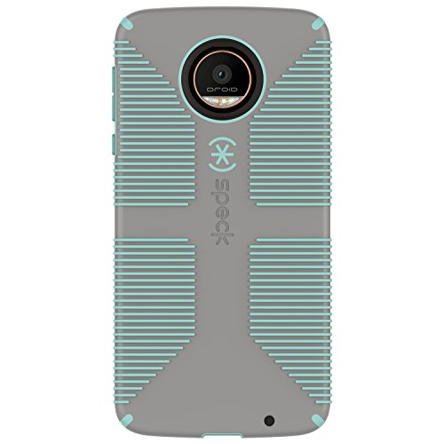 Speck Products CandyShell Grip Case for Moto Z Droid Smartphone, Sand Grey/Aloe Green