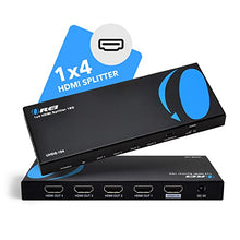 Load image into Gallery viewer, Orei UltraHD 4K @ 60 Hz 1 X 4 HDMI Splitter 1 in 4 Out 4 Port 4: 8-Bit - HDMI 2.0, HDCP 2.0, 18 Gbps, EDID, Duplicate / Mirror 4K Screens - UHDS-104
