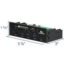 Load image into Gallery viewer, Kingwin Powered USB Hub 3.0 w/ 1 USB-C Port, SD Card Reader &amp; Micro SD Card Reader - Sata Power Port w/Lightning Speed Data Transfer Up to 5Gbps - 5.25&quot; Computer Case Front Bay
