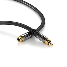 Load image into Gallery viewer, RCA Extension Cable, Cord (10 feet short, 1 RCA Female to 1 RCA Male, Subwoofer, Mono, Audio Video Cable, Digital &amp; Analogue, Double Shielded, Pro Series) by KabelDirekt
