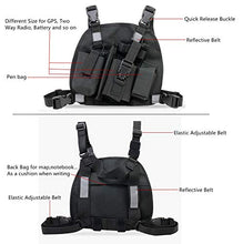 Load image into Gallery viewer, abcGoodefg Universal Radio Chest Harness Pack Front Pocket Pouch Bag Holster EMS Vest Rig with Reflective Stripe for Two Way Radio Walkie Talkie Black (Rescue Essentials)
