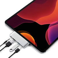 Satechi Aluminum Type-C Mobile Pro Hub Adapter with USB-C PD Charging, 4K HDMI, USB 3.0 & 3.5mm Headphone Jack  Compatible with 2021 iPad Pro M1, iPad Mini 6 Gen, 2020/ 2018 iPad Pro (Silver)