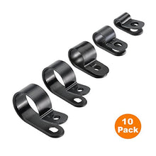Load image into Gallery viewer, Smarthome 10 x Black Nylon Plastic P Clips - Fasteners for Conduit, Cable, Tubing &amp; Sleeving [ 5mm ]
