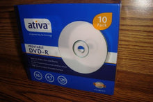 Load image into Gallery viewer, Ativa Printable DVD-R Media With Jewel Cases, 4.7GB/120 Minutes, Pack Of 10
