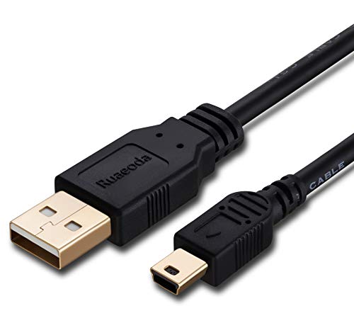 Mini USB Cable 20 ft,Ruaeoda USB 2.0 Type A to Mini 5 Pin B Cable Male Cord Compatible with GoPro Hero 3+, PS3 Controller, Cell Phones, MP3 Players, Dash Cam, Digital Camera, SatNav etc