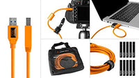 Starter Tethering Kit w/TetherPro USB 3.0 to USB Male B Cable, 15' (4.6m), High-Visibility Orange