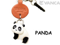 Panda Leather Animal Earphone Jack Accessory / Dust Plug / Ear Cap / Ear Jack *VANCA* Made in Japan #47215