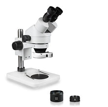 Load image into Gallery viewer, Parco Scientific PA-1EZ-IFR07 Binocular Zoom Stereo Microscope, 10x WF Eyepiece, 0.7X4.5X Zoom, 3.5X90x Magnification, 0.5X &amp; 2X Auxiliary Lens, Pillar Stand, 144-LED Ring Light with Control
