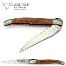 Load image into Gallery viewer, Laguiole en Aubrac handmade knife 12 cm L0212WIHF peppermint root handle, chiselled platines, blade and bolsters stainless steel
