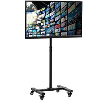 Load image into Gallery viewer, VIVO Mobile TV Cart for 13 to 50 inch Screens up to 44 lbs, LCD LED OLED 4K Smart Flat and Curved Monitor Panels, Rolling Stand, Locking Wheels, Max VESA 200x200, Black, STAND-TV07W

