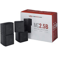 Pure Resonance Audio MC2.5B Dual 2.5 Swiveling Surround Sound Mini Cube Speaker (Pair, Black) (Without Brackets)