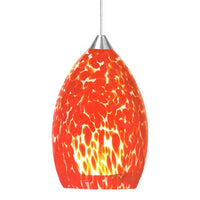 Tiella Lighting Vela Red Glass With Brushed Nickel Finish Pendant Lamp Kit