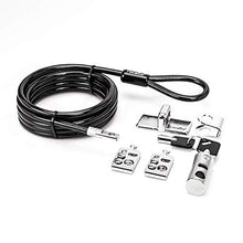 Load image into Gallery viewer, Rocstor Y10C181-B1 Rocbolt Desktop and Peripherals Security Locking Kit with 8 Cable and Key Lock - Galvanized Steel, Nickel, Zinc Alloy - 8 ft. (2.5m) - for Notebook, Desktop Computer, Black
