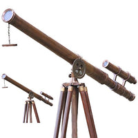 collectiblesBuy U.S. Navy Griffith Antique Tripod Telescope Double Barrel Nautical Decorative (Double Barrel Tube (Height:65 Inches))