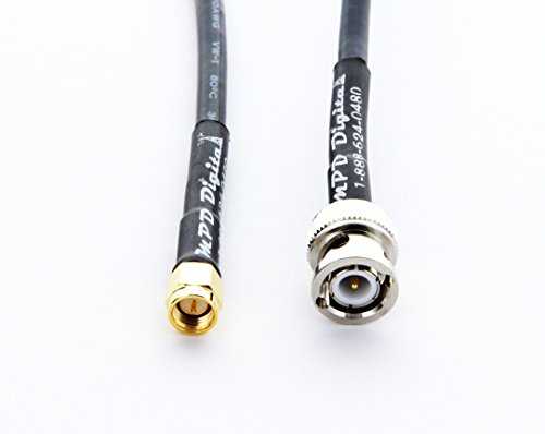 RG-58 Coax Cable SMA Male to BNC Male, Made in The USA RG58 15 ft