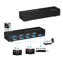 Load image into Gallery viewer, Portta 8 Port 1x8 VGA Splitter with 3.5mm Stereo Audio Support Bandwidth 500MHz 1080p
