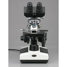 Load image into Gallery viewer, AmScope B390A-PCS Compound Binocular Microscope, 40X-1600X Brightfield Magnification, 100X-1600X Phase-Contrast Magnification, Halogen Illumination, Abbe Condenser, Double-Layer Mechanical Stage
