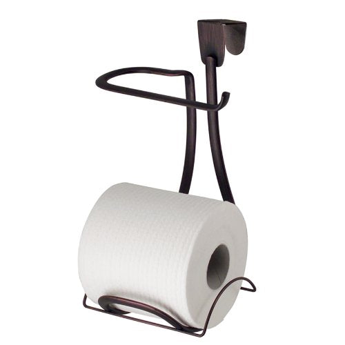 iDesign Axis Metal Toilet Paper Holder, Over the Tank Tissue Organizer for Bathroom Storage, 6