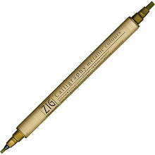Load image into Gallery viewer, Kuretake Zig Memory System Twin Marker, Writer Metallic Colors, Gold (MS-8400-101)
