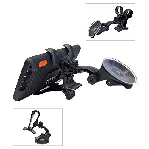 Ramtech Universal 360 Rotating Car Windshield Suction Mount Dual Clip Holder Bracket Stand For 6