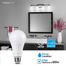 Load image into Gallery viewer, TORCHSTAR Dimmable A21 LED Light Bulbs, CRI 90, Super Bright LED Light Bulb 100W Equivalent, 17W, UL &amp; Energy Star Listed, 25,000hrs, E26 Standard Base, No Flicker, 1600lm, 5000K Daylight, Pack of 2
