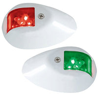 Perko LED Side Lights - Red/Green - 12V - White Epoxy Coated Housing Marine , Boating Equipment