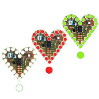 MiOYOOW 3-Set Heart Shaped LED Flashing Light DIY Kit with PCB DC 4-6V Red Green White Color for Soldering Kit Practice Learning Electronics