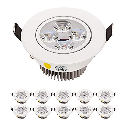 LEDSONLINE 10-Pack LED Dimmable Daylight 2.5 inch Recessed Lighting kit Fixture 4W (48W Replacement) 4000K for Shop Office Boat Show Room newhouse kitch Bathroom Cabinet Downlights Ceiling Lights