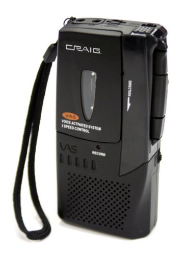 Craig Micro Cassette Voice Recorder with LED Recording Indicator (CR8003)