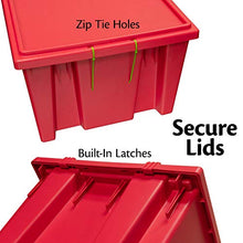 Load image into Gallery viewer, Akro-Mils 35240 Nest and Stack Plastic Storage Container and Distribution Tote, (23-1/2-Inch L x 15-1/2-Inch W x 12-Inch H), Red, (3-Pack)
