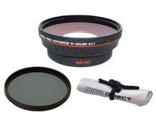 Load image into Gallery viewer, Olympus Stylus 1 HD (High Definition) 0.5X Wide Angle Lens with Macro + Lens Adapters + 82mm Circular Polarizing Filter + Nw Direct Micro Fiber Cleaning Cloth
