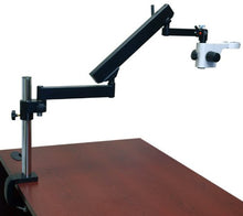 Load image into Gallery viewer, OMAX 3.4X-45X Zoom Binocular Articulating Arm Stereo Microscope with Vertical Post and 144 LED Ring Light with Light Control Box
