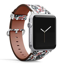 Load image into Gallery viewer, S-Type iWatch Leather Strap Printing Wristbands for Apple Watch 4/3/2/1 Sport Series (38mm) - Watercolor Fashion Print of Snakes Pattern
