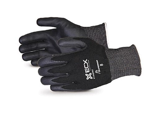Superior S13KBFNT Emerald CX Lite Nylon/Stainless Steel String Knit Glove with Foamed Nitrile Coated Palm, Work, Cut Resistant, 13 Gauge Thickness, Size 6, Black (Pack of 1 Pair)
