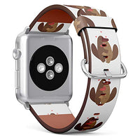 S-Type iWatch Leather Strap Printing Wristbands for Apple Watch 4/3/2/1 Sport Series (42mm) - Cartoon Cute Platypus