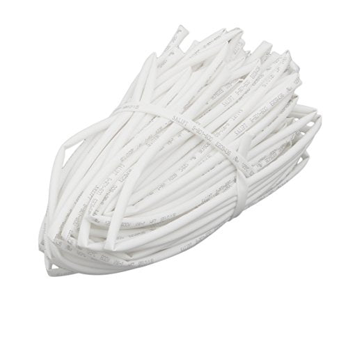 Aexit 20M Long Electrical equipment 3mm Inner Dia. Polyolefin Heat Shrinkable Tube White for Wire Repairing