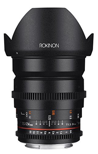 Rokinon Cine DS DS24M-C 24mm T1.5 ED AS IF UMC Full Frame Cine Wide Angle Lens for Canon EF