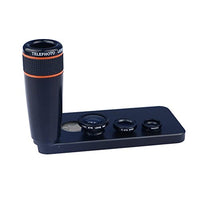Apexel 4 in 1 Wide Angle Macro Lens + Fisheye Lens +8x ABS Telephoto Lens with Back Case Cover for iPhone 5/5S Black
