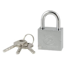 Load image into Gallery viewer, uxcell 30mm Width Silver Tone Metal Shackle Security Padlock w 3 Keys
