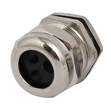 Load image into Gallery viewer, Aexit M25x1.5mm Thread Transmission 6mm Dia 3 Holes Metal Cable Gland Joint Silver Tone 3pcs
