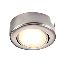 Load image into Gallery viewer, GetInLight Swivel LED Puck Light with ETL List, Recessed or Surface Mount Design, Warm White 2700K, Brushed Nickel Finished, Power Cord Not Included, IN-0107-1-SN-27
