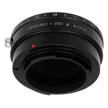 Load image into Gallery viewer, Fotodiox Pro Lens Mount Adapter, Contarex Lens (CRX-Mount) to Canon EOS M (EF-m) Mount Mirrorless Camera Adapter with Declicked Aperture Control Dial
