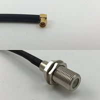 12 inch RG188 MMCX FEMALE ANGLE to F FEMALE Pigtail Jumper RF coaxial cable 50ohm Quick USA Shipping