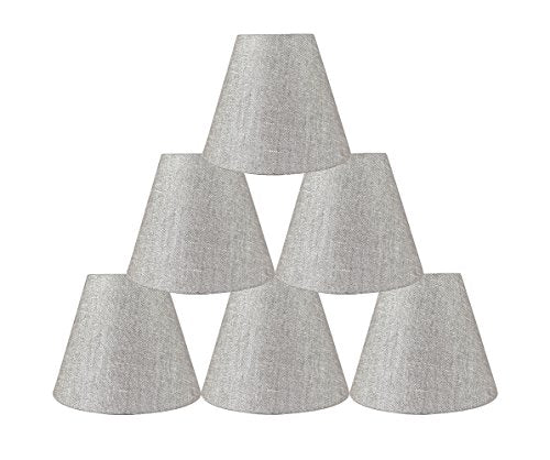 Urbanest Set of 6 3-inch by 6-inch by 5-inch Hardback Chandelier Shade, Metallic Taupe
