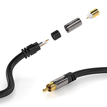 Load image into Gallery viewer, RCA Extension Cable, Cord (15 feet short, 1 RCA Female to 1 RCA Male, Subwoofer, Mono, Audio Video Cable, Digital &amp; Analogue, Double Shielded, Pro Series) by KabelDirekt
