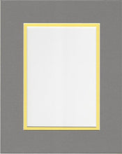 Load image into Gallery viewer, 16x20 Ocean Grey and Yellow Double Picture Mat, Bevel Cut for 11x14 Picture or Photo
